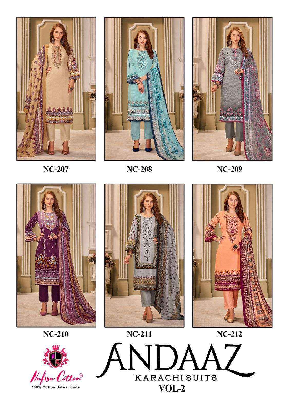 NAFISA COTTON ANDAAZ VOL 2 PAKISTANI SUITS