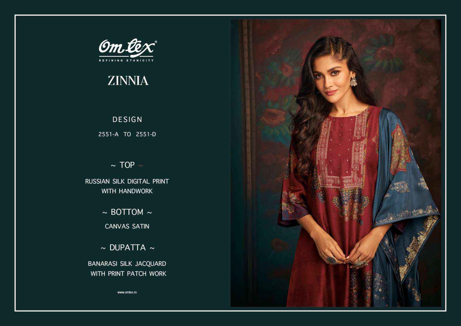 OMTEX ZINNIA SILK DIGITAL PRINT WITH FANCY WORK SUITS