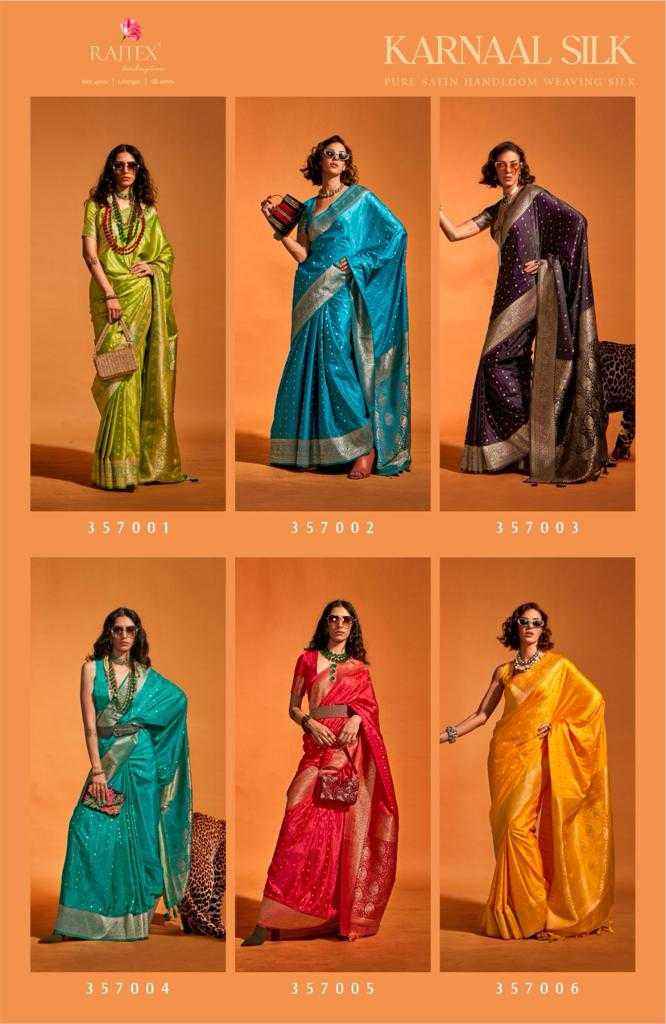 RAJTEX KARNAAL SILK 357001-357006 HANDLOOM WEAVING SAREES