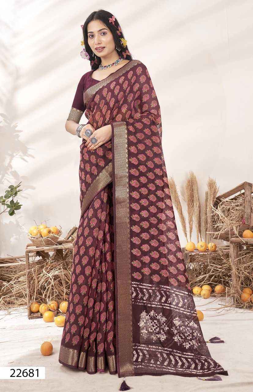 TRIVENI GUNGUN VOL 3 FANCY LINEN DIGITA PRINT SAREES SUPPLIER