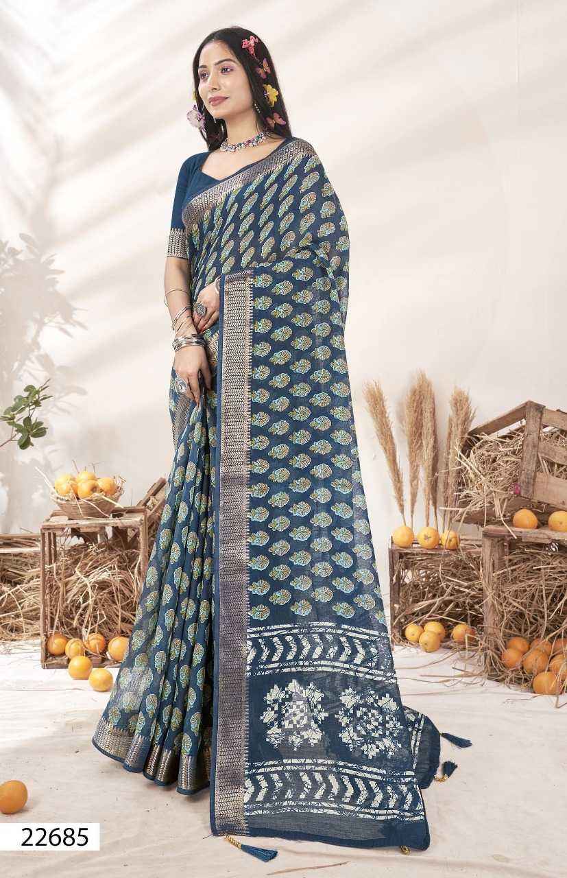 TRIVENI GUNGUN VOL 3 FANCY LINEN DIGITA PRINT SAREES SUPPLIER