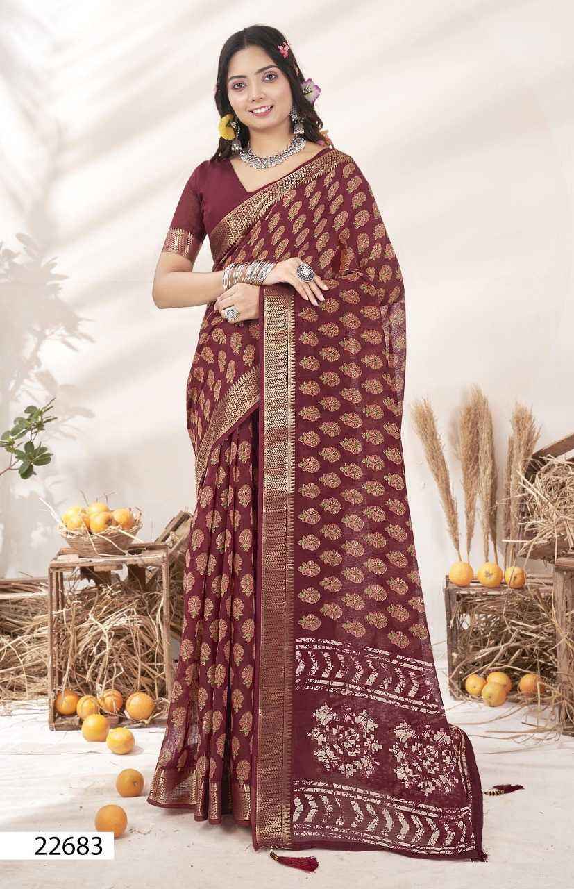 TRIVENI GUNGUN VOL 3 FANCY LINEN DIGITA PRINT SAREES SUPPLIER