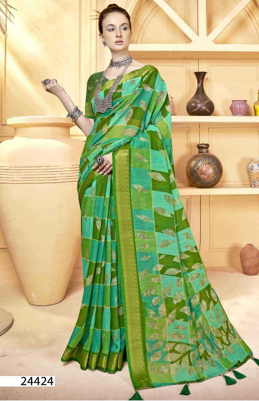 TRIVENI GUNGUN VOL 4 AMAZING DIGITAL PRINT FANCY LINEN SAREES