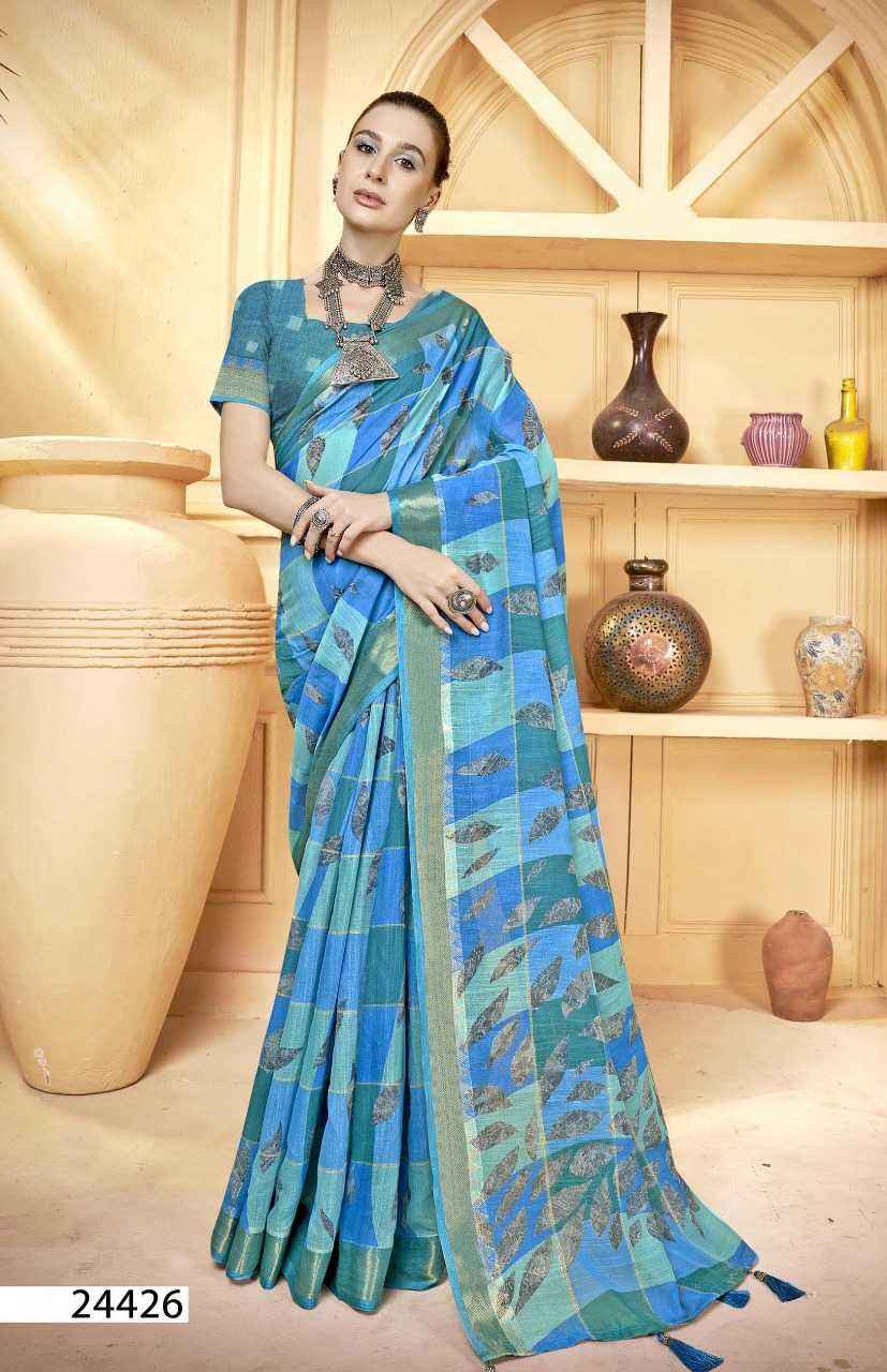 TRIVENI GUNGUN VOL 4 AMAZING DIGITAL PRINT FANCY LINEN SAREES