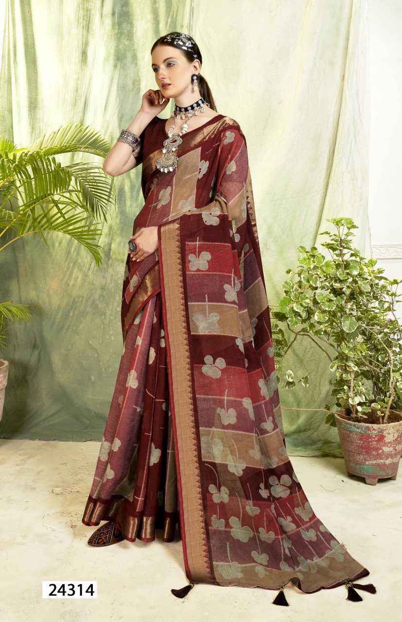 TRIVENI GUNGUN VOL 5 BEAUTIFUL LINEN DIGITAL PRINT SAREES