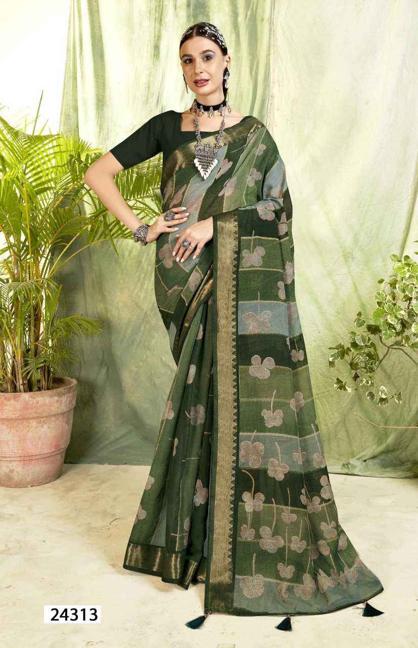 TRIVENI GUNGUN VOL 5 BEAUTIFUL LINEN DIGITAL PRINT SAREES