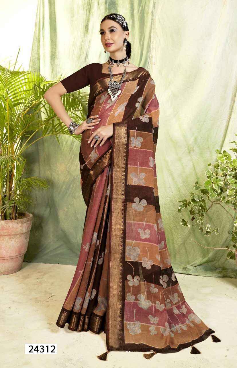 TRIVENI GUNGUN VOL 5 BEAUTIFUL LINEN DIGITAL PRINT SAREES