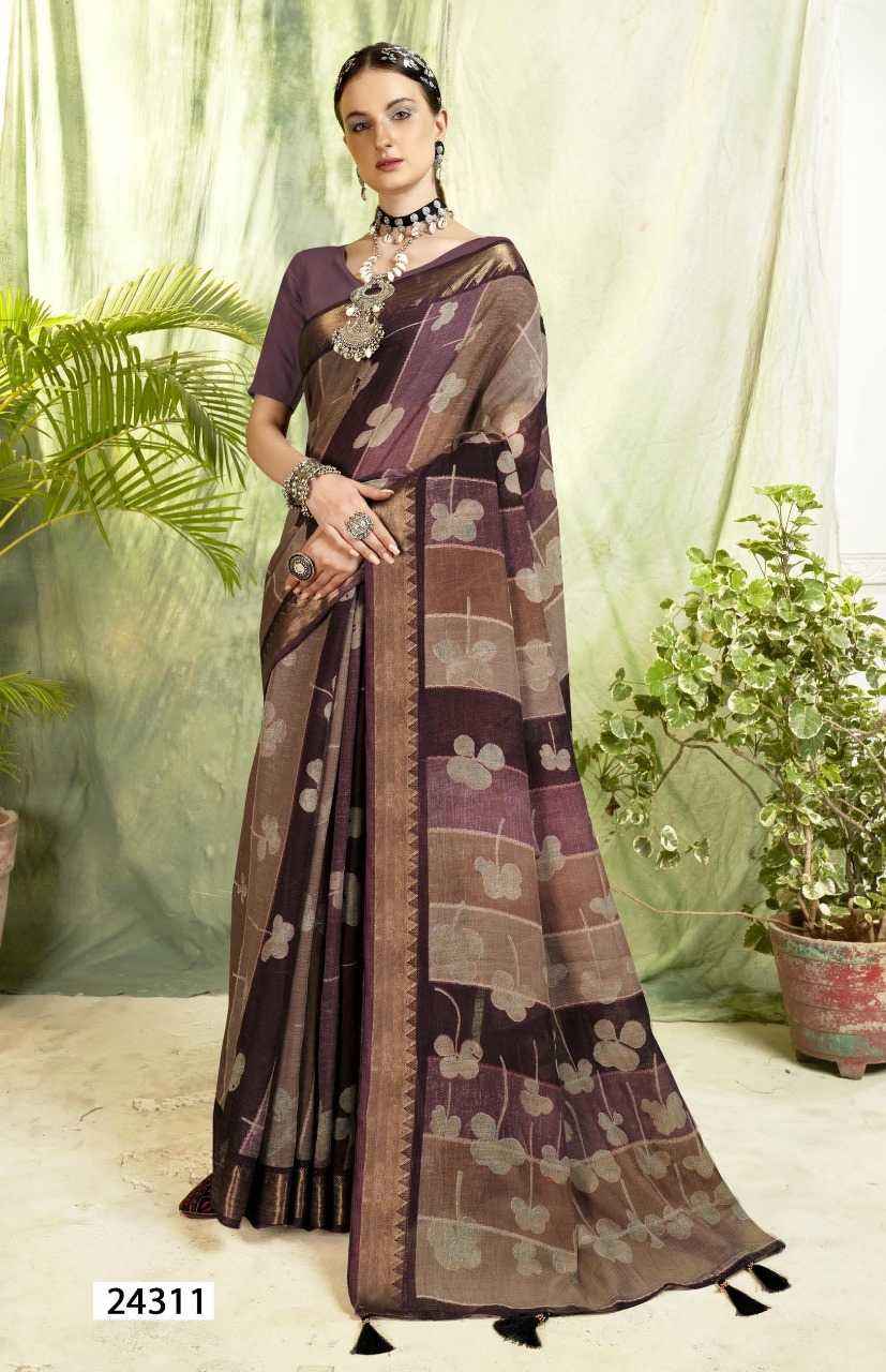 TRIVENI GUNGUN VOL 5 BEAUTIFUL LINEN DIGITAL PRINT SAREES