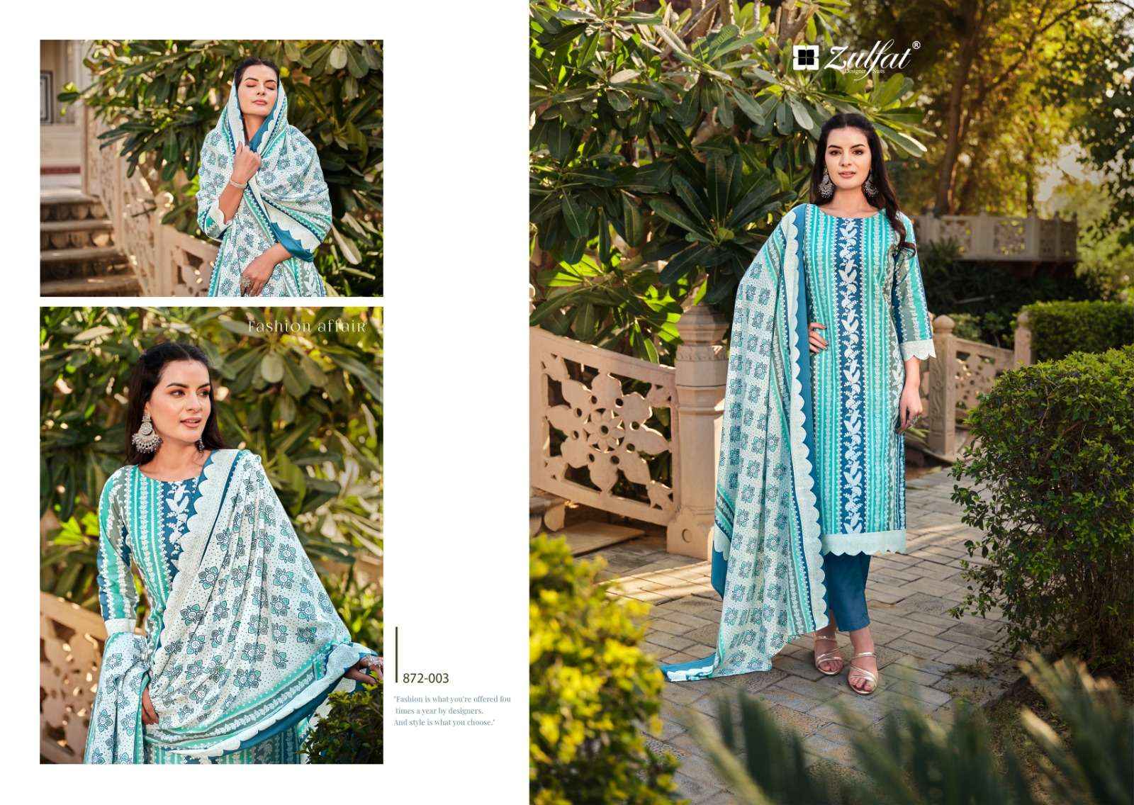 ZULFAT DESIGNER SUITS KASHISH COTTON SALWAR SUITS