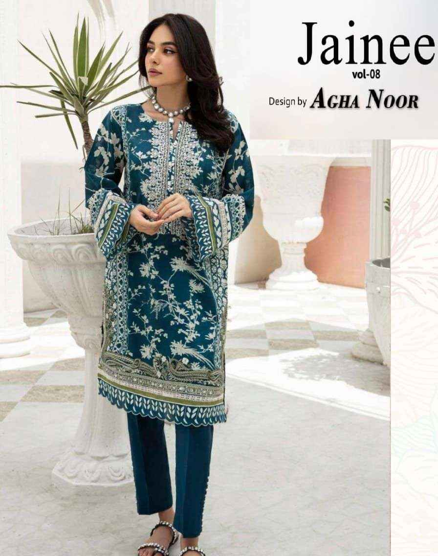 AGHA NOOR JAINEE VOL 8 SALWAR KAMEEZ WHOLESALE ( 6 PCS SET )