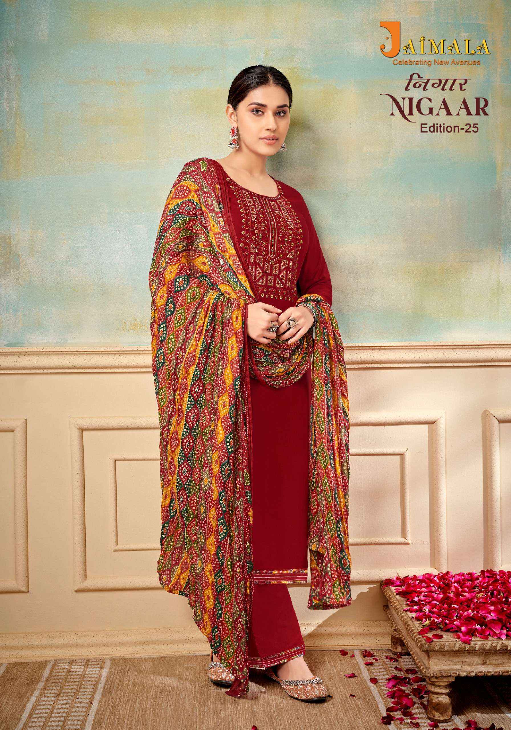 ALOK SUITS JAIMALA NIGAAR VOL-25 RAYON SALWAR SUITS ( 8 PCS CATALOG )