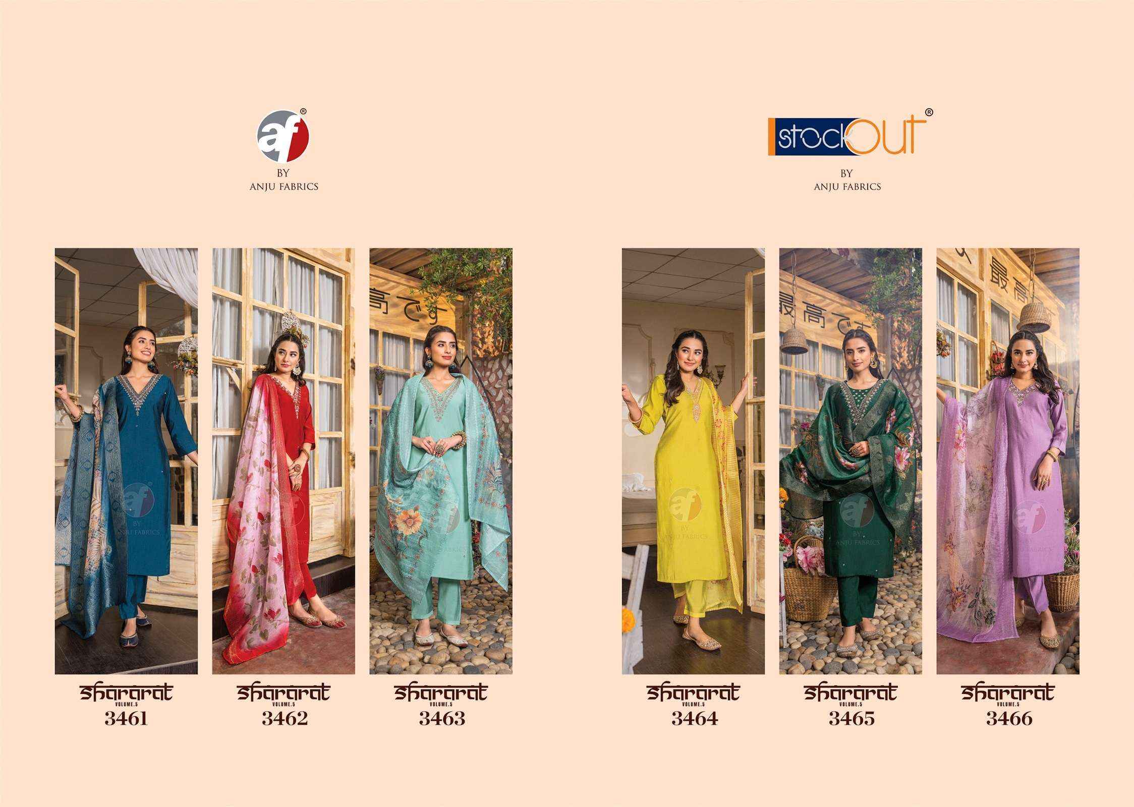 ANJU FABRICS SHARARAT VOL 3 PARTY WEAR READYMADE SUITS