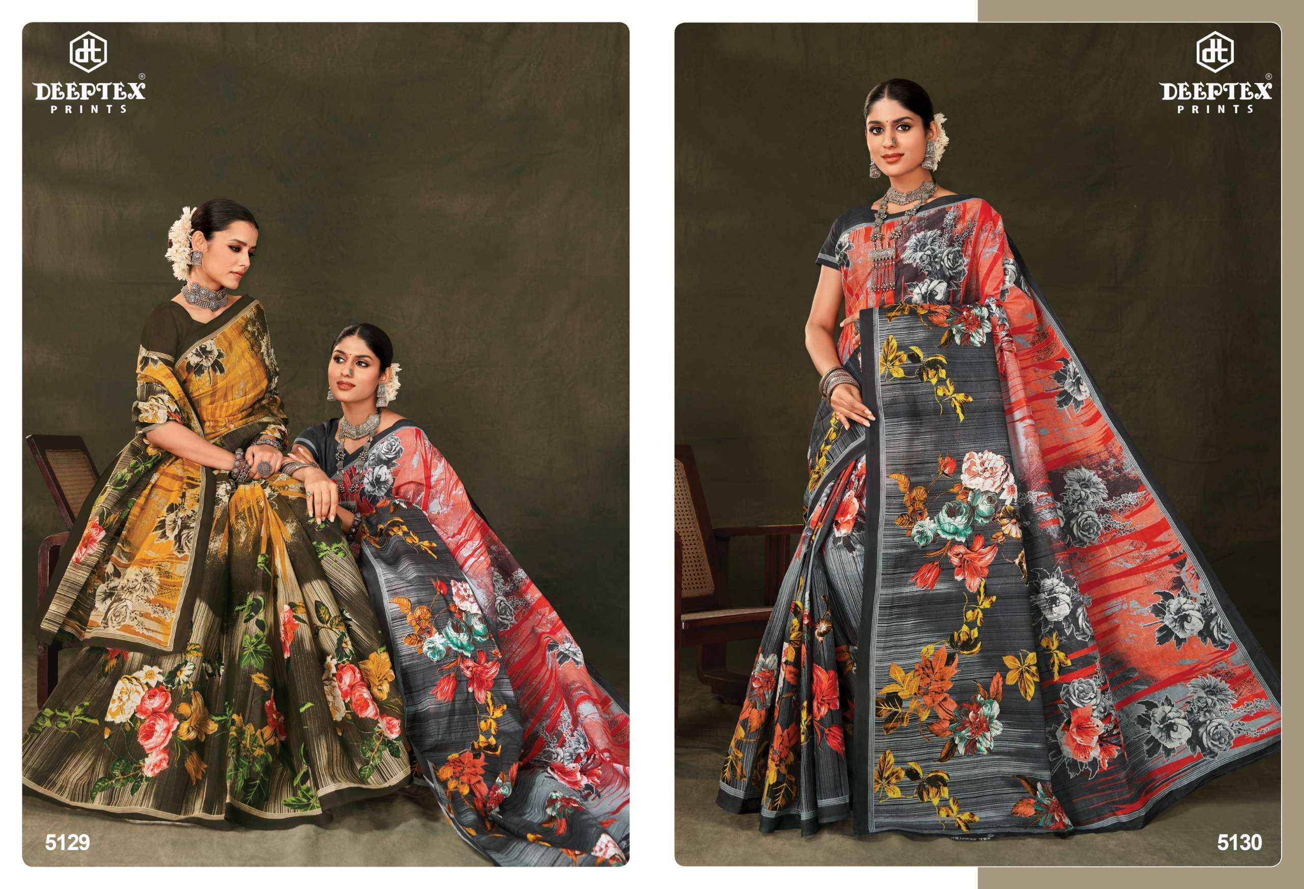 DEEPTEX PRINTS MOTHER INDIA VOL-51 PURE COTTON SAREES ( 30 PCS CATALOG )