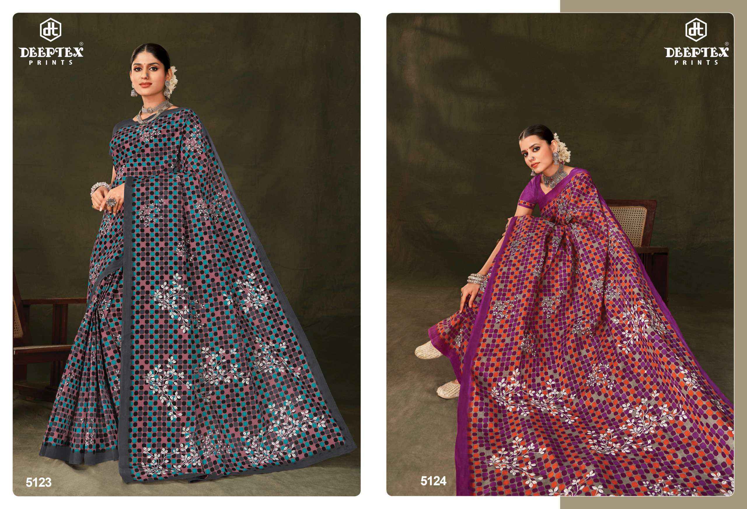 DEEPTEX PRINTS MOTHER INDIA VOL-51 PURE COTTON SAREES ( 30 PCS CATALOG )