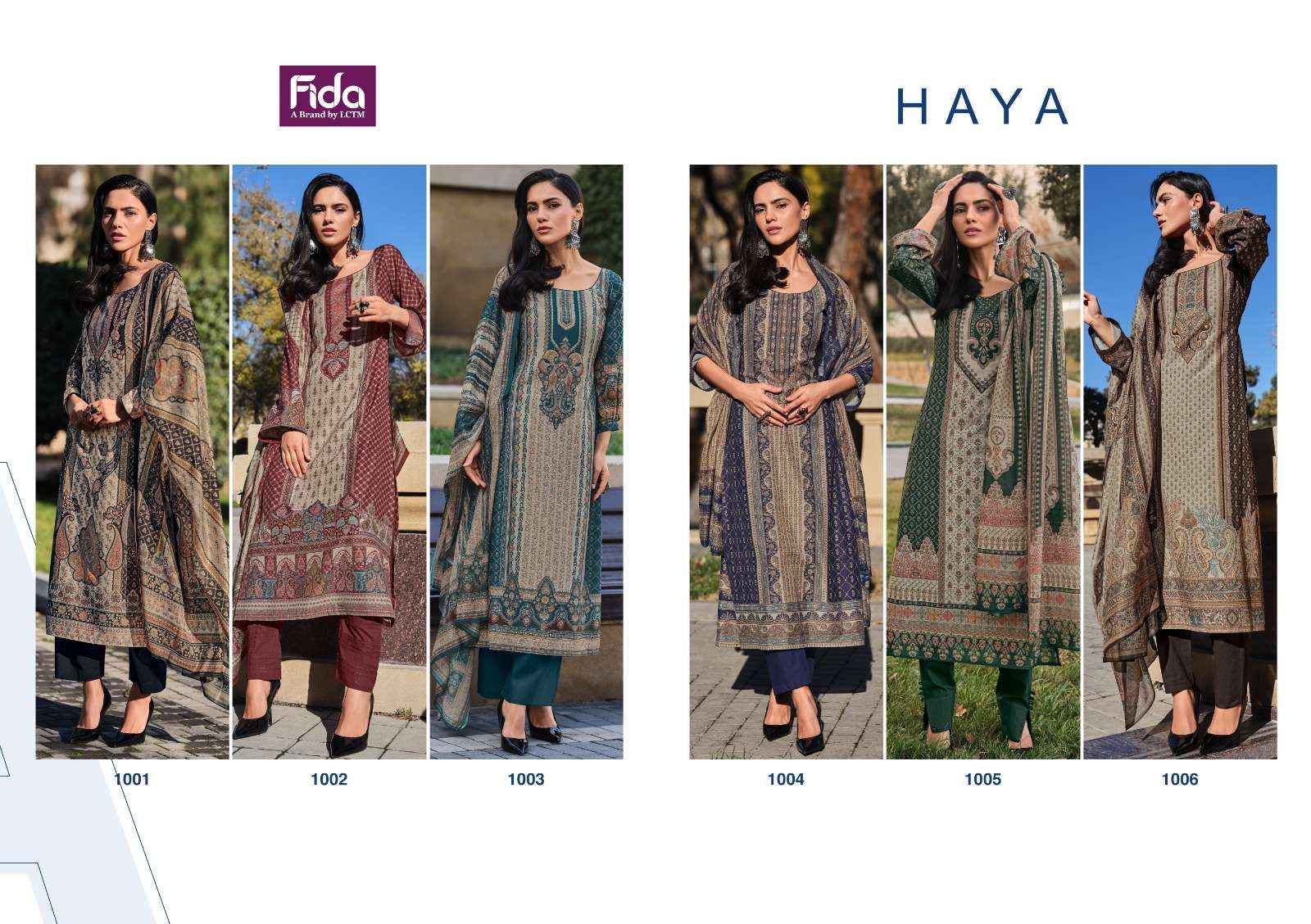 FIDA HAYA DIGITAL BLENDED COTTON LADIES SALWAR KAMEEZ ( 6 PCS CATALOG )