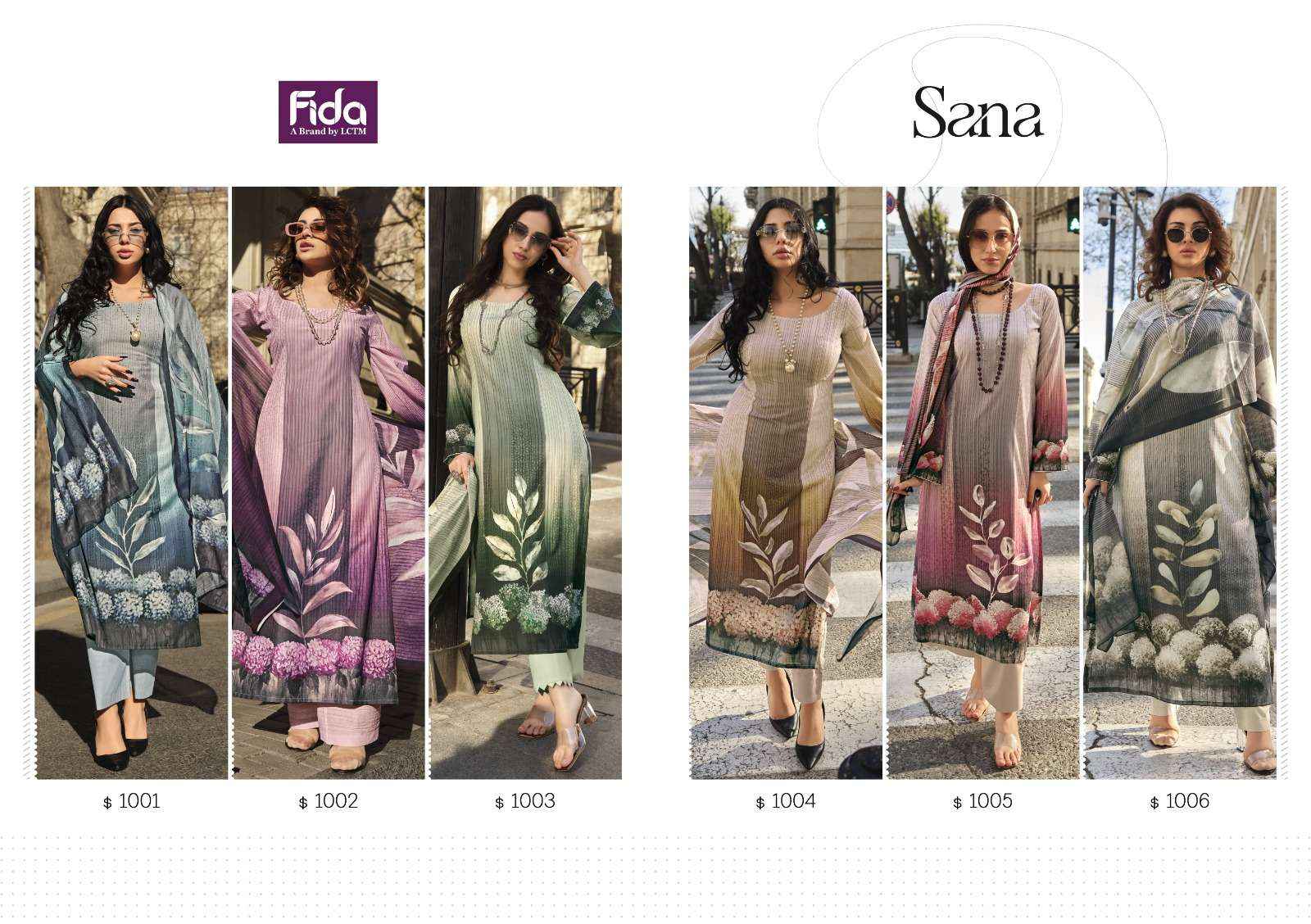 FIDA SANA COTTON SALWAR KAMEEZ ONLINE SHOPPING ( 6 PCS CATALOG )