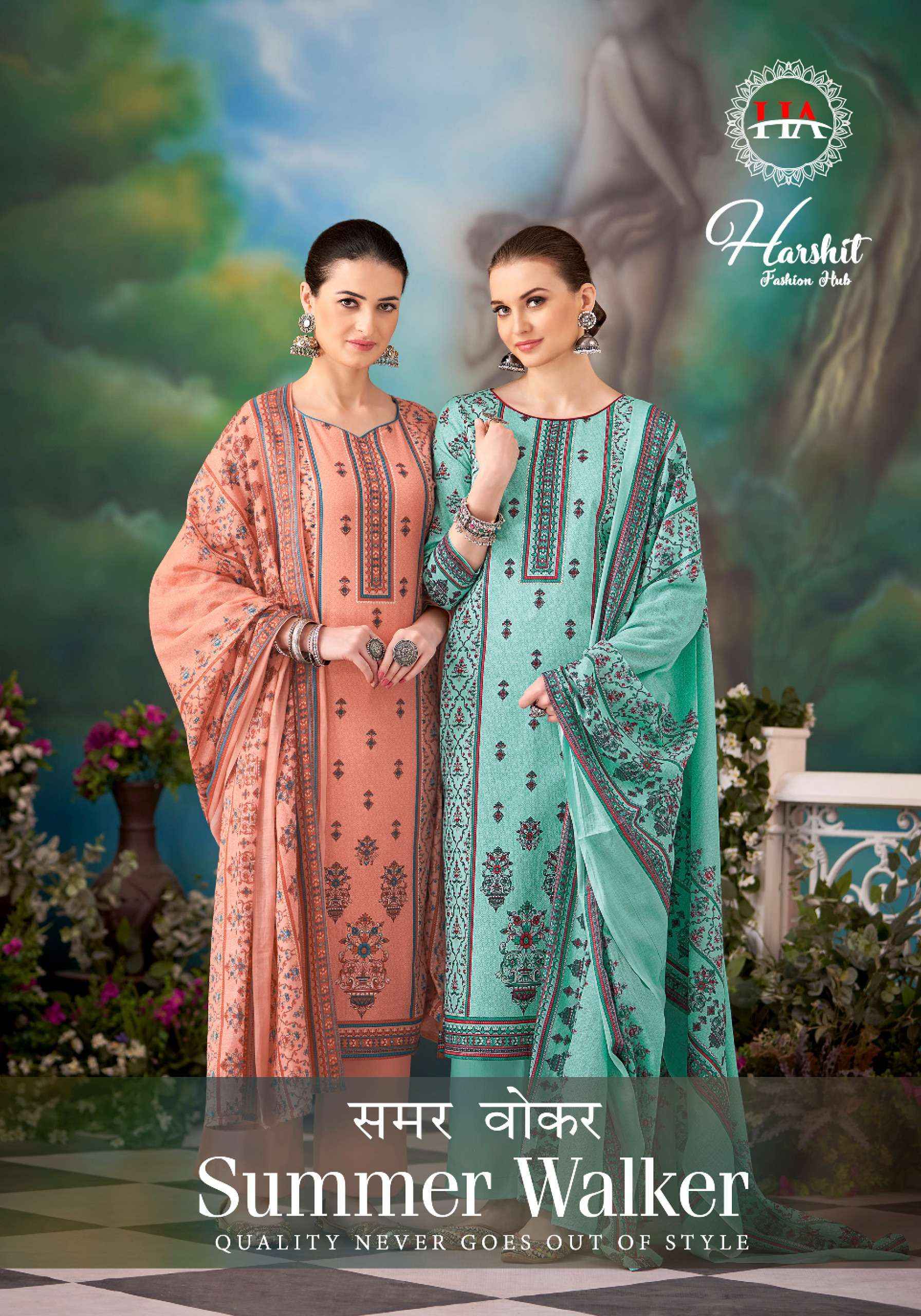 HARSHIT FASHION HUB SUMMER WALKER COTTON SALWAR KAMEEZ ( 8 PCS CATALOG )