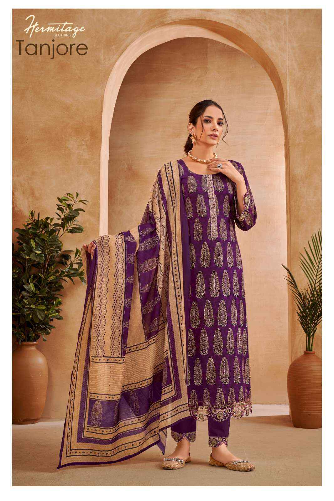 HERMITAGE CLOTHING TANJORE COTTON FANCY WORK SUITS