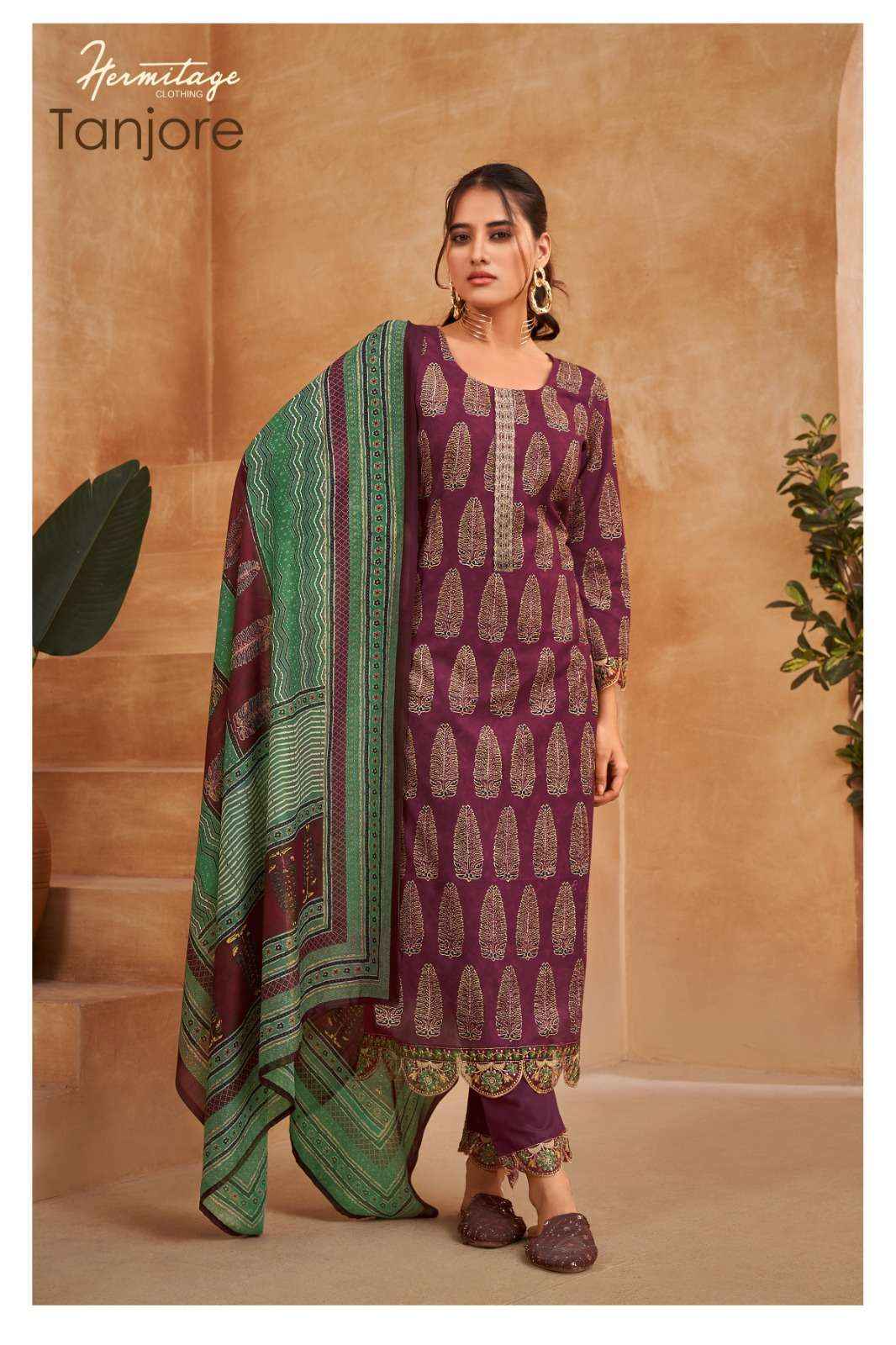 HERMITAGE CLOTHING TANJORE COTTON FANCY WORK SUITS
