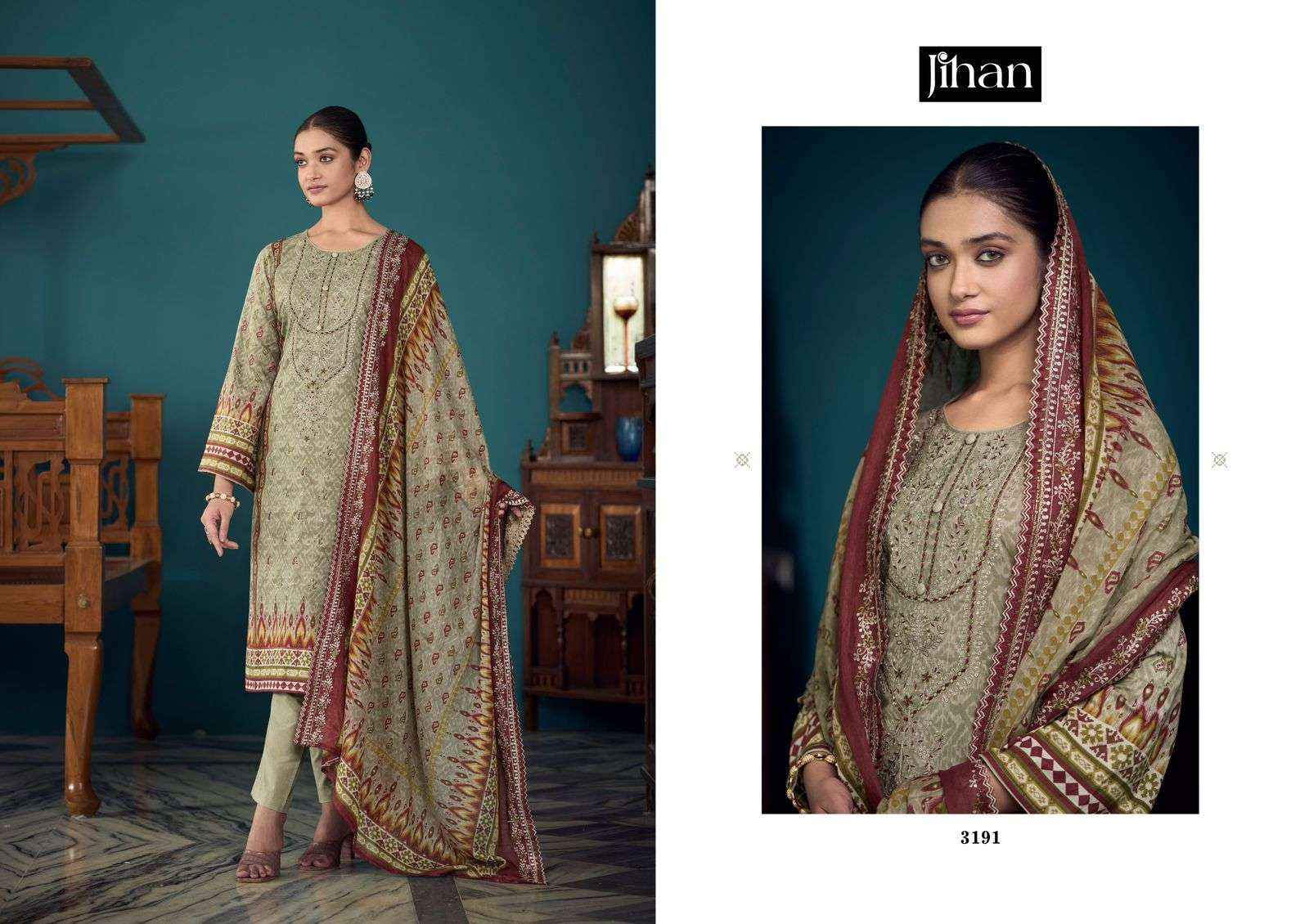 JIHAN BIN SAEED LAWN COLLECTION VOL 8 COTTON DESIGNER SUIT ( 3 PCS CATALOG )