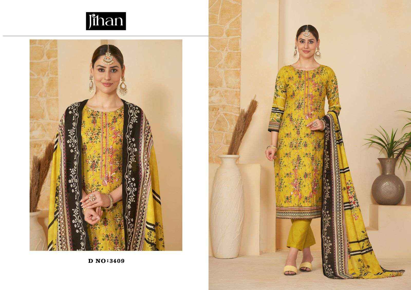 JIHAN SCARLET VOL 3 LAWN COTTON DRESS MATERIAL ( 4 PCS CATALOG )