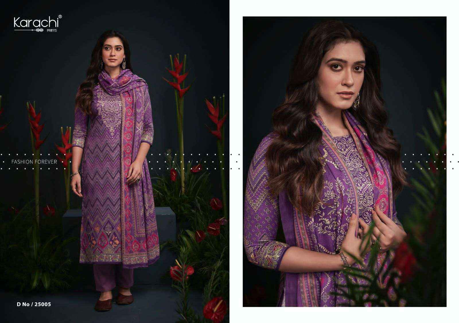 KARACHI PRINTS JHILMIL JAM SATIN SALWAR SUITS ( 6 PCS CATALOG )