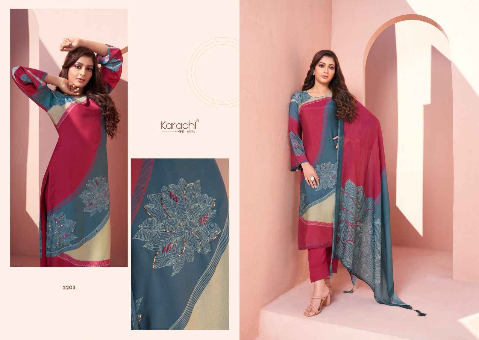 Karachi Prints Twilight Muslin Dress Material 4 pcs Catalogue