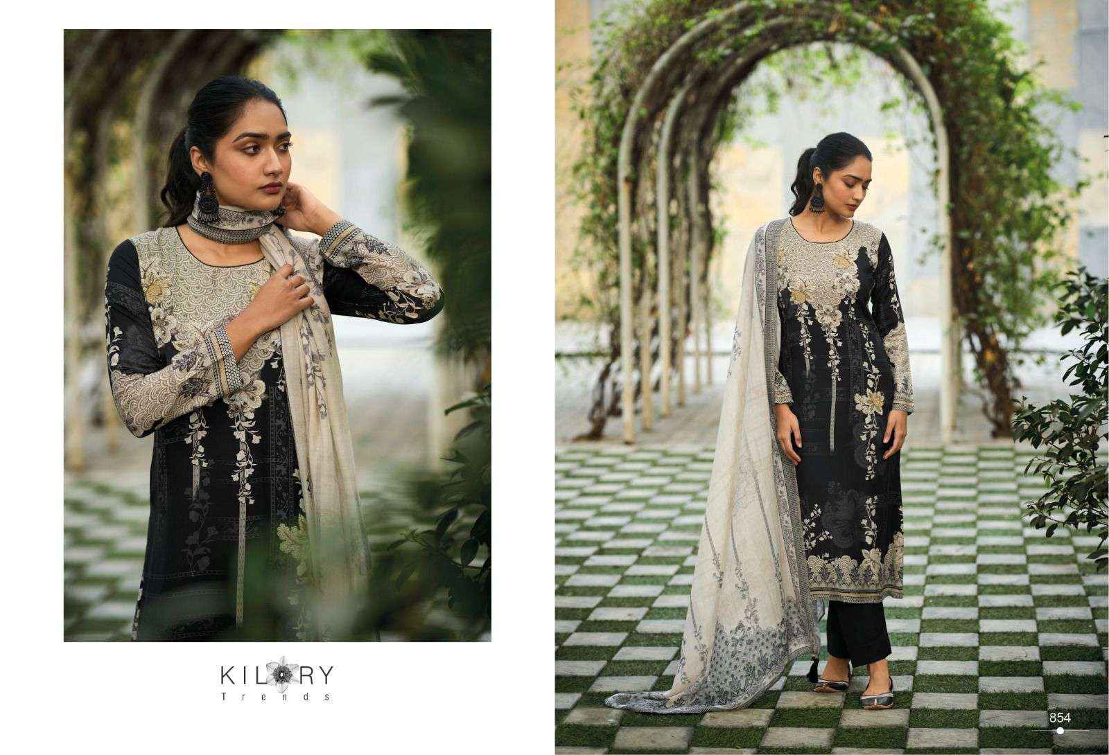 KILORY TRENDZ BLACKBERRY MUSLIN DRESS MATERIAL WHOLESALE ( 6 PCS CATALOG )