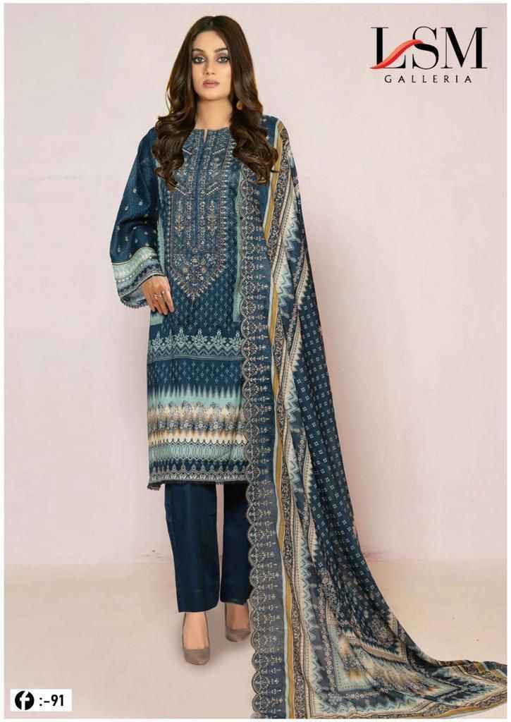 LSM Galleria Foirdous Queen Vol-9 Lawn Dress Material 