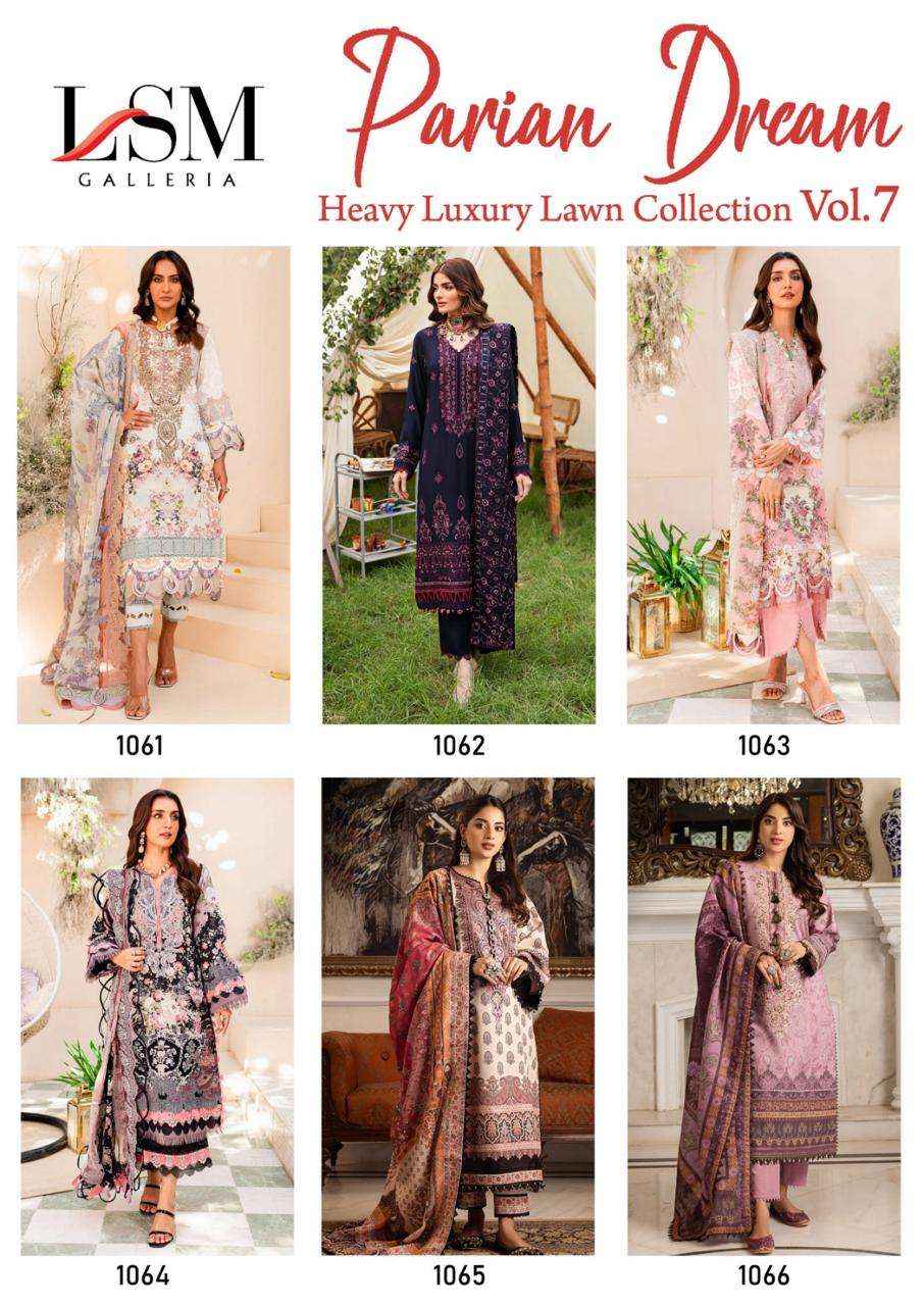 LSM GALLERIA PARIAN DREAM VOL 7 DRESS MATERIAL ( 6 PCS SET )