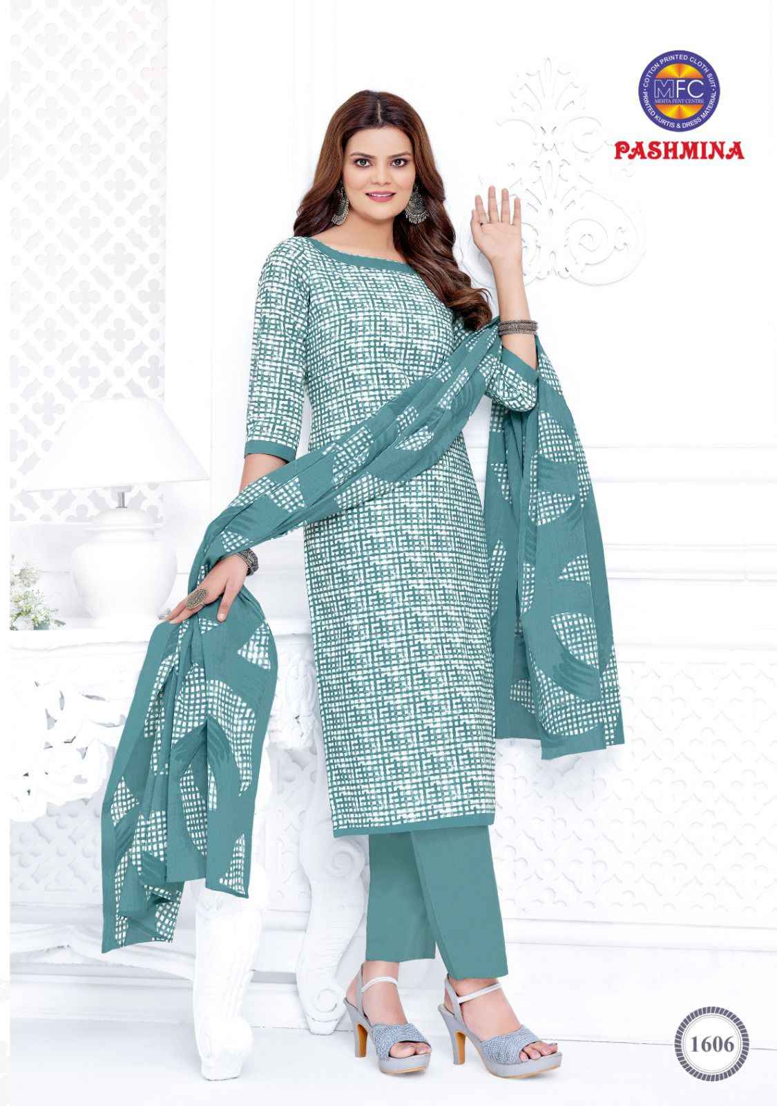 Mfc Pashmina Vol 16 Cotton pure Cotton DRESS MATERIAL ( 12 pcs catalog )