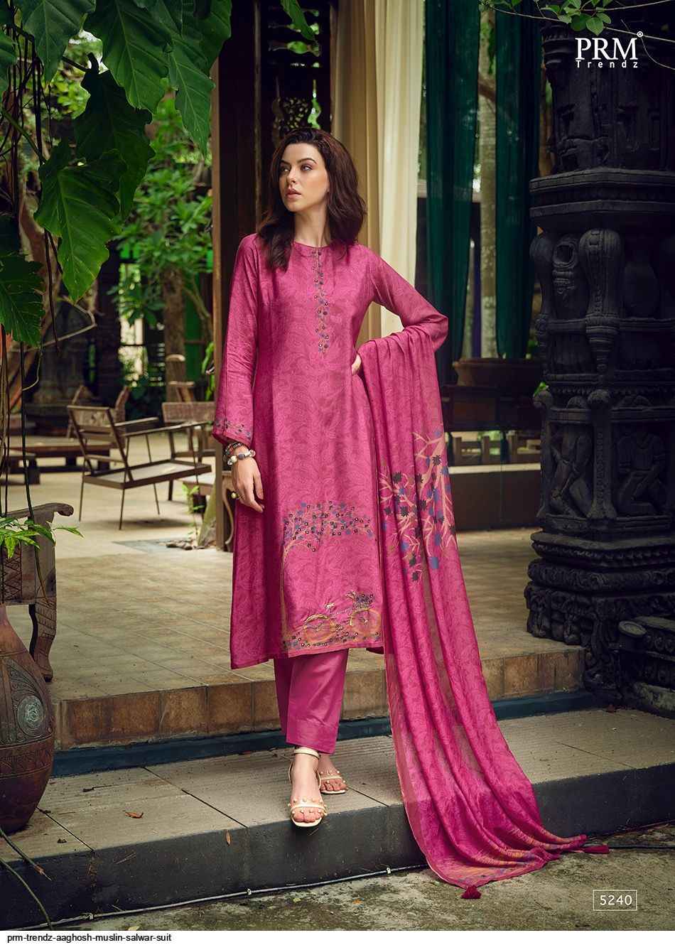 PRM TRENDZ AAGHOSH MUSLIN SALWAR SUITS ( 6 PCS CATALOG )