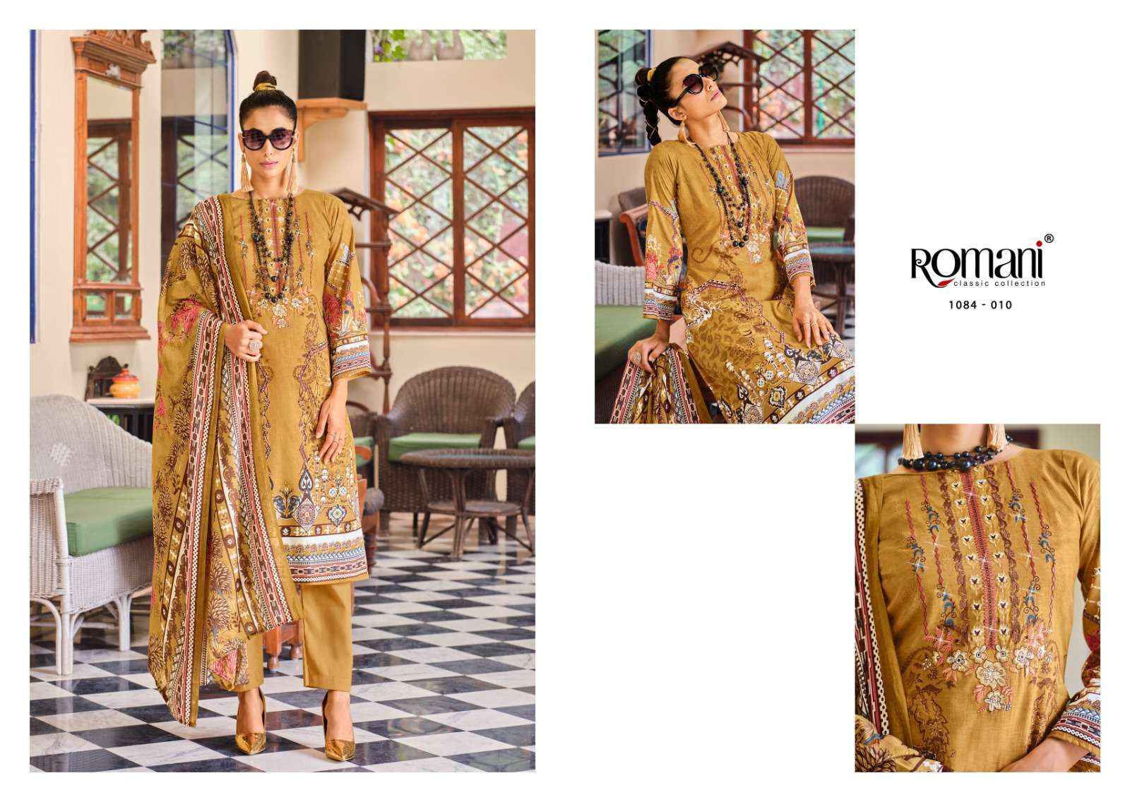 ROMANI SUITS AARZU DESIGNER DRESS MATERIAL ( 10 PCS CATALOG )