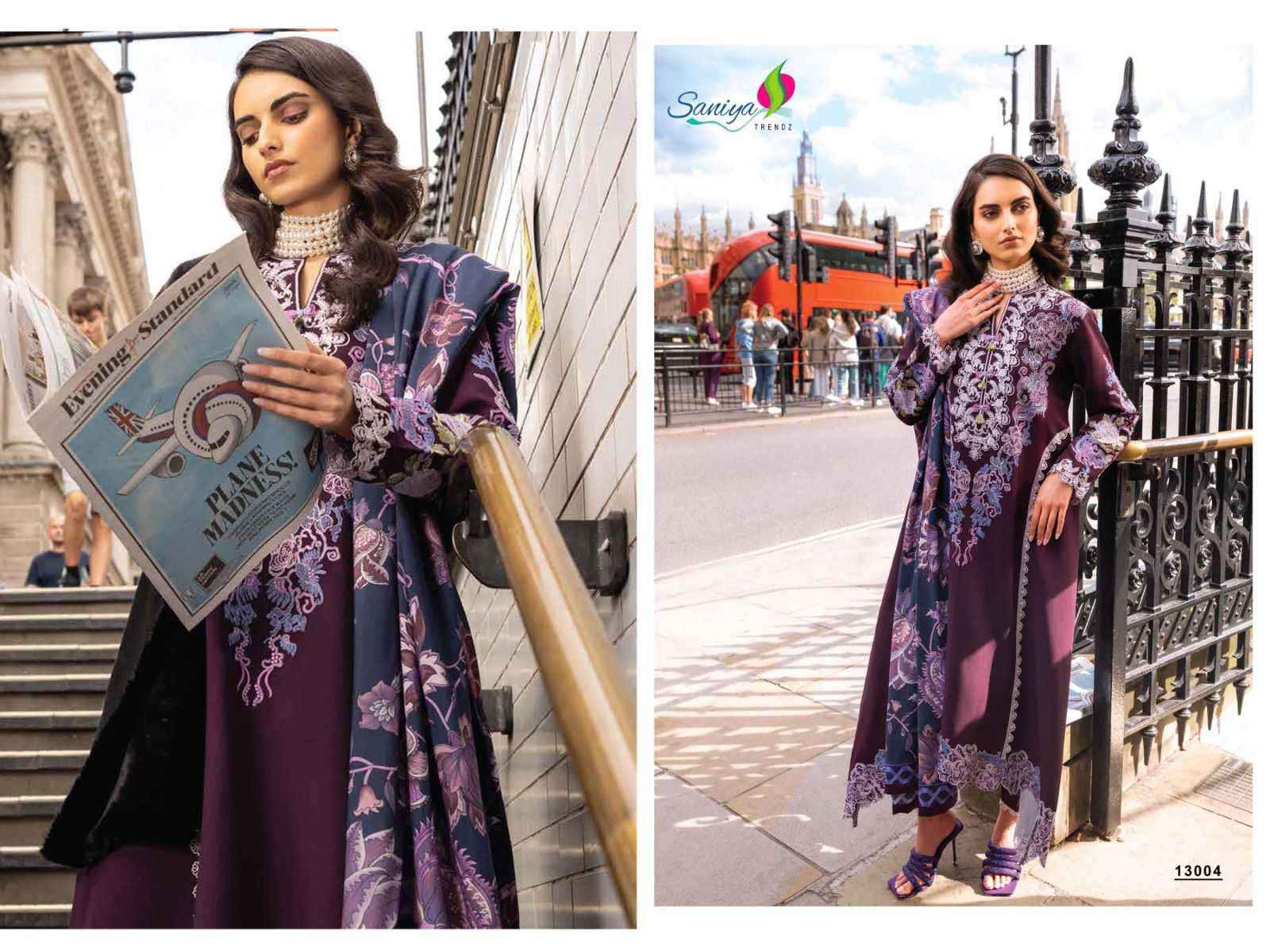 Saniya Trendz Chikankari Vol 13 Fancy Chikan Work Dress Material ( 6 Pcs Catalog )