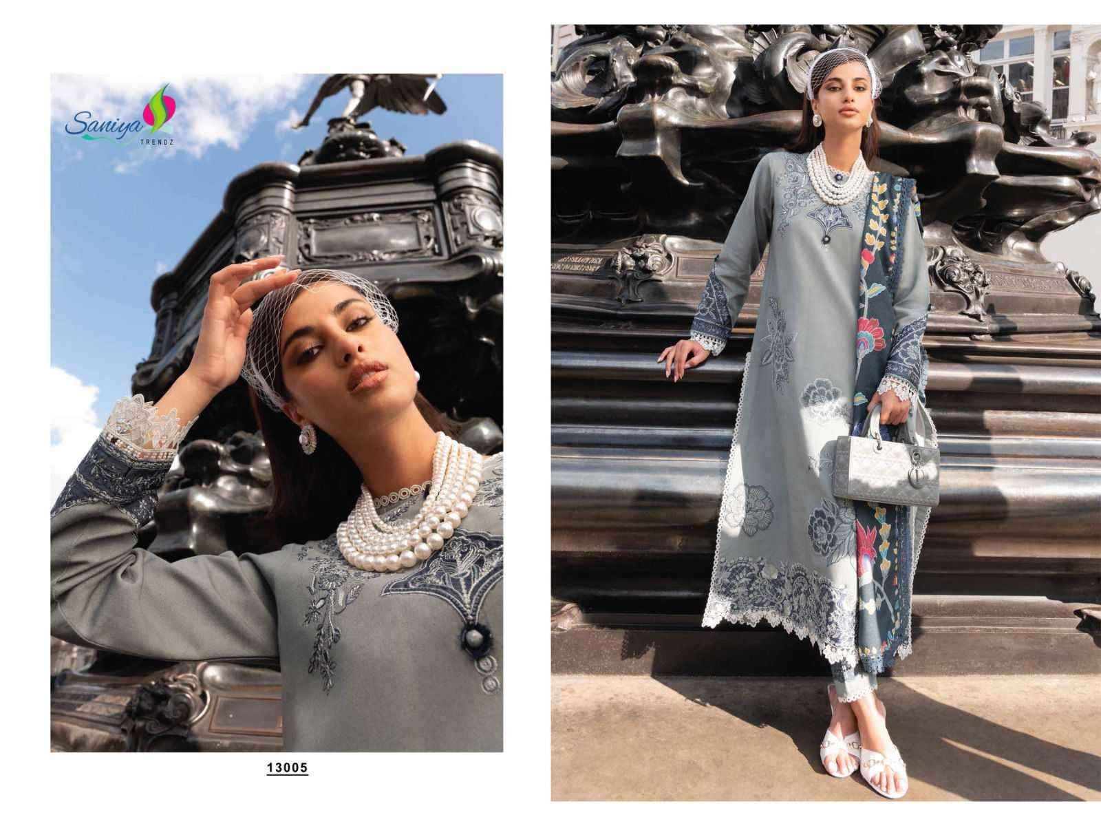 Saniya Trendz Chikankari Vol 13 Fancy Chikan Work Dress Material ( 6 Pcs Catalog )