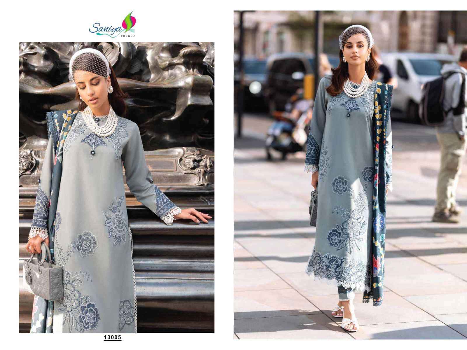 Saniya Trendz Chikankari Vol 13 Fancy Chikan Work Dress Material ( 6 Pcs Catalog )