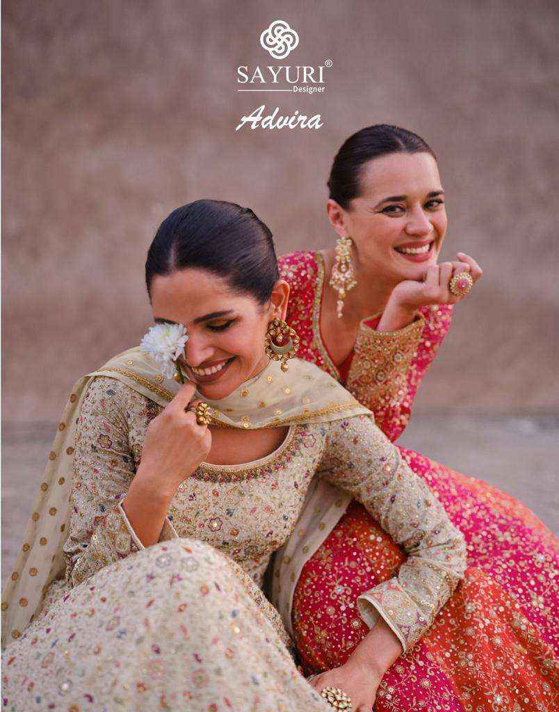 SAYURI DESIGNER ADVIRA GEORGETTE HEAVY DESIGNER GOWN ( 3 PCS CATALOG )