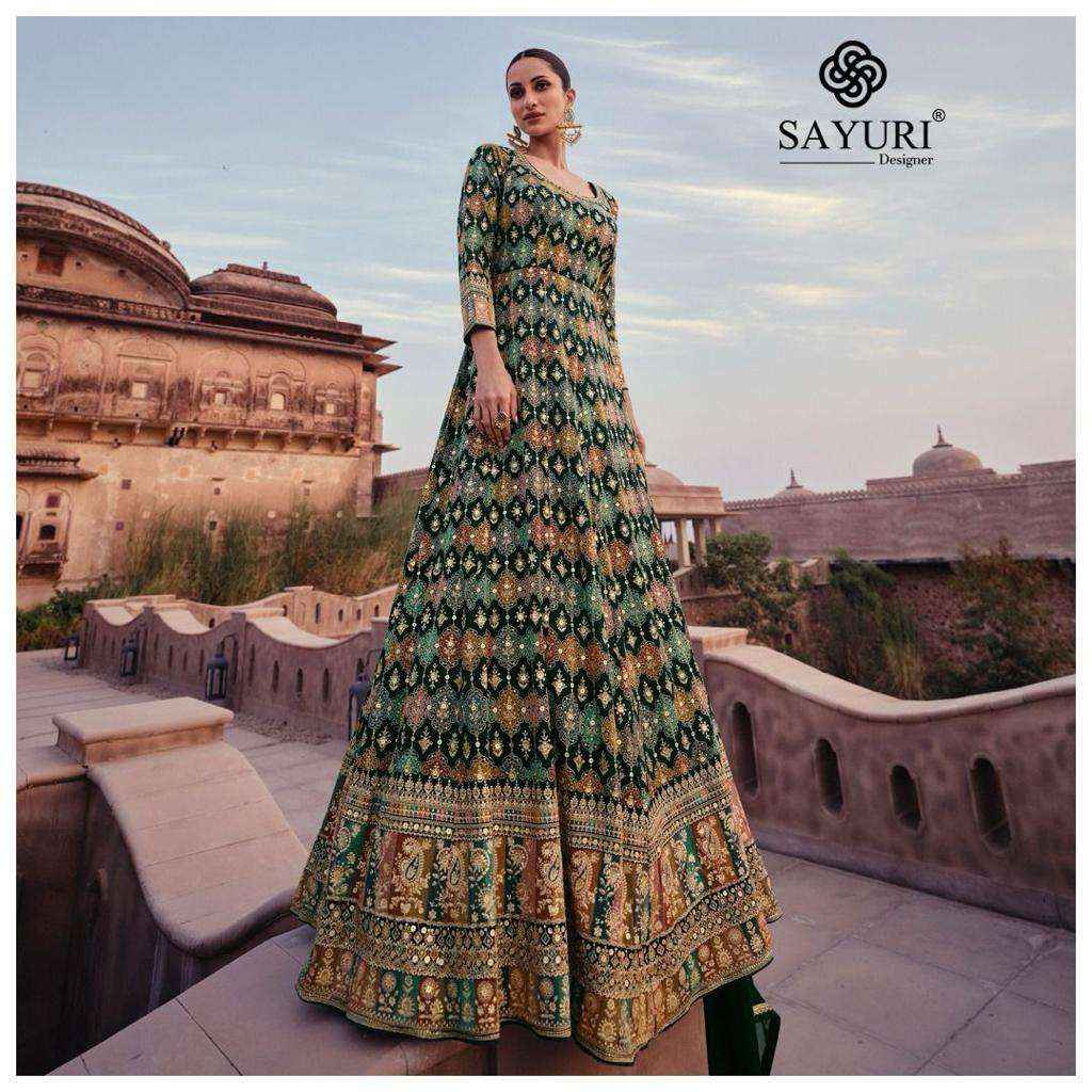 SAYURI DESIGNER ADVIRA GEORGETTE HEAVY DESIGNER GOWN ( 3 PCS CATALOG )