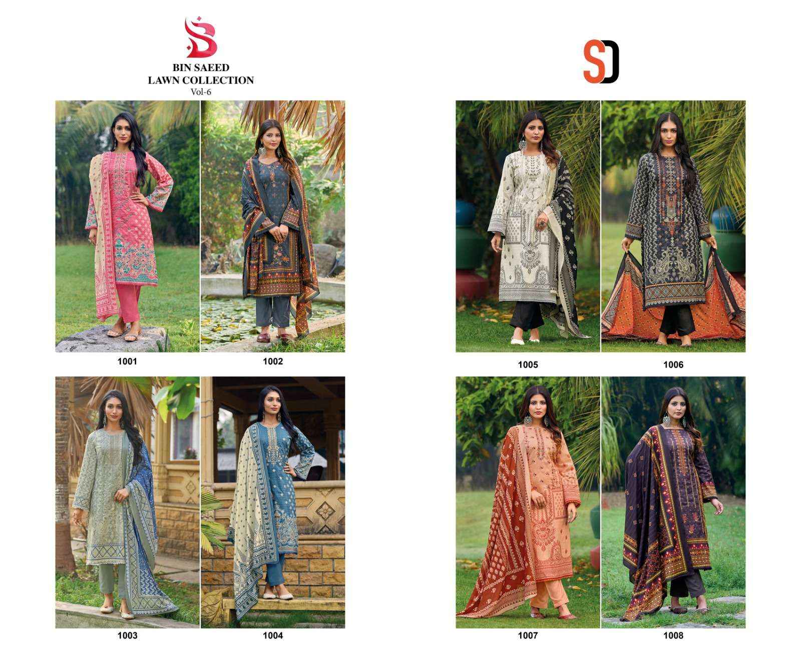 SHARADDHA DESIGNER BIN SAEED LAWN COLLECTION VOL 6 DESIGNER SUITS