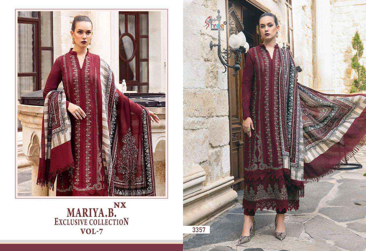 SHREE FABS MARIYA B EXCLUSIVE COLLECTION VOL 7 NX COTTON PAKISTANI SUITS ( 4 PCS CATALOG ) COTTON DUPATTA