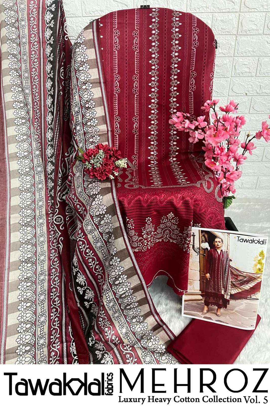 TAWAKKAL FABRICS MEHROZ VOL-5 PAKISTANI SUITS