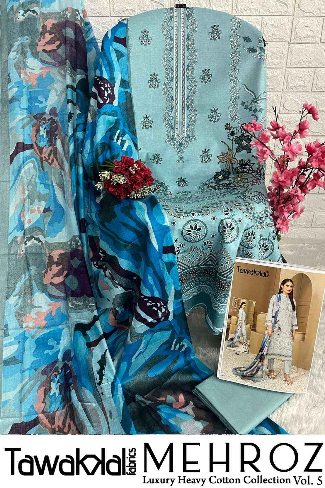 TAWAKKAL FABRICS MEHROZ VOL-5 PAKISTANI SUITS