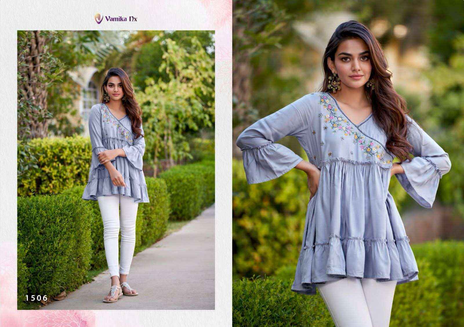 VAMIKA NX RANG MAHAL VOL 2 FANCY WESTERN TOP ( 4 PCS CATALOG )