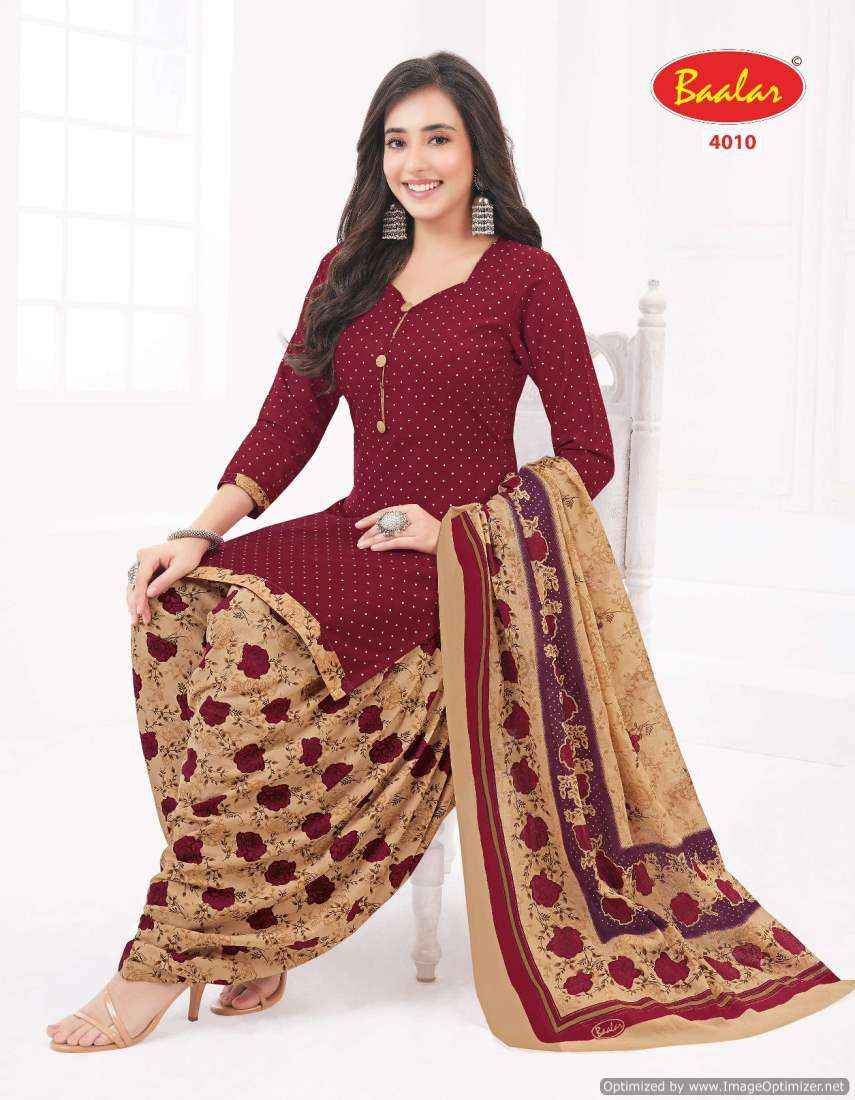 Baalar Crystal Patiala Vol 4 Pure Cotton Dress Material ( 15 pcs Catalog )