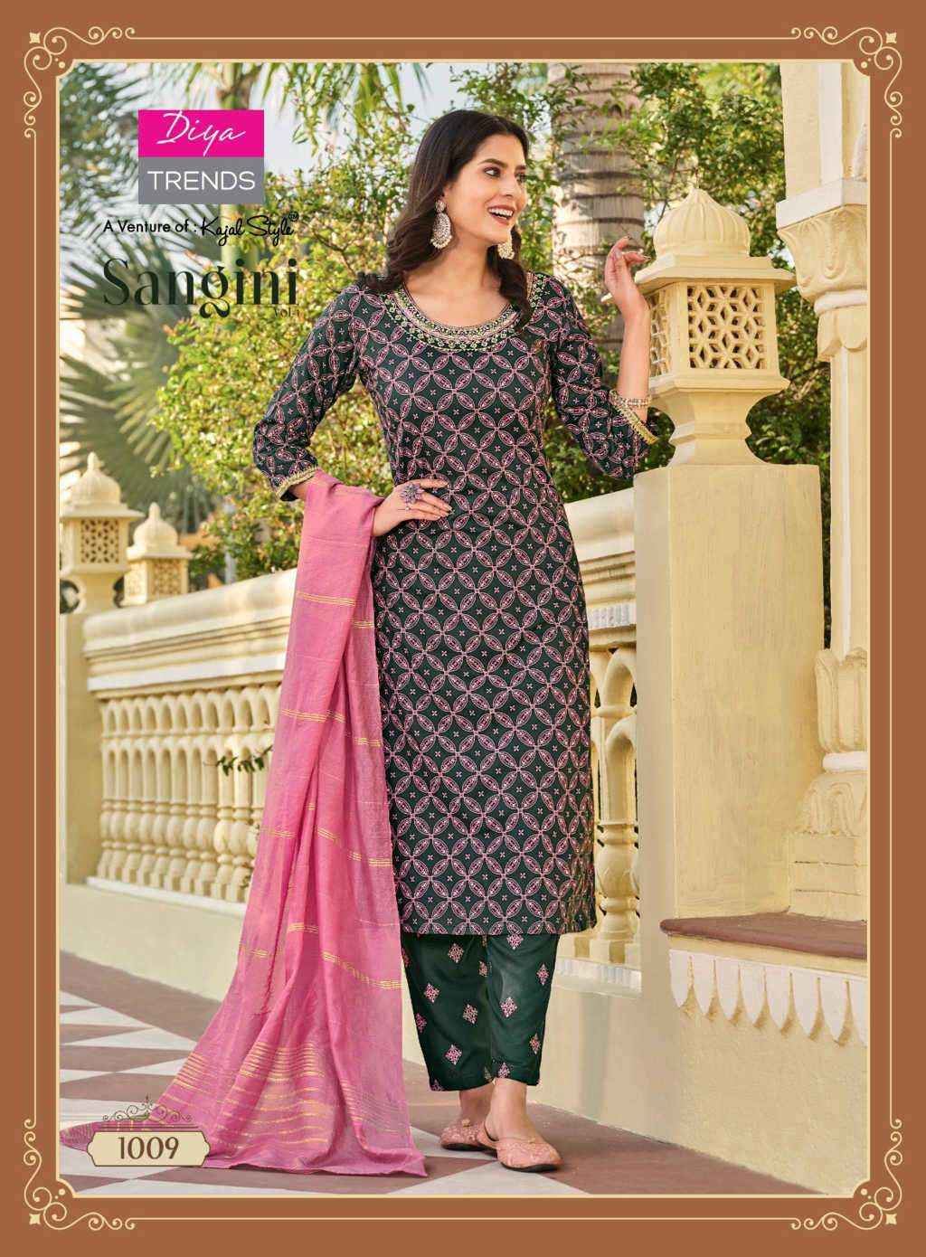 DIYA TRENDS SANGINI VOL 1 DESIGNER KURTI PANT AND DUPATTA ( 10 PCS CATALOGF )