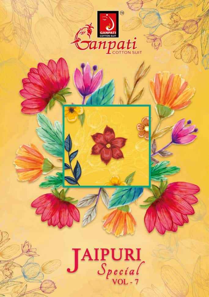 Ganpati Jaipuri Special Vol 7 Pure Cotton Readymade Suits ( 15 Pcs Catalog )