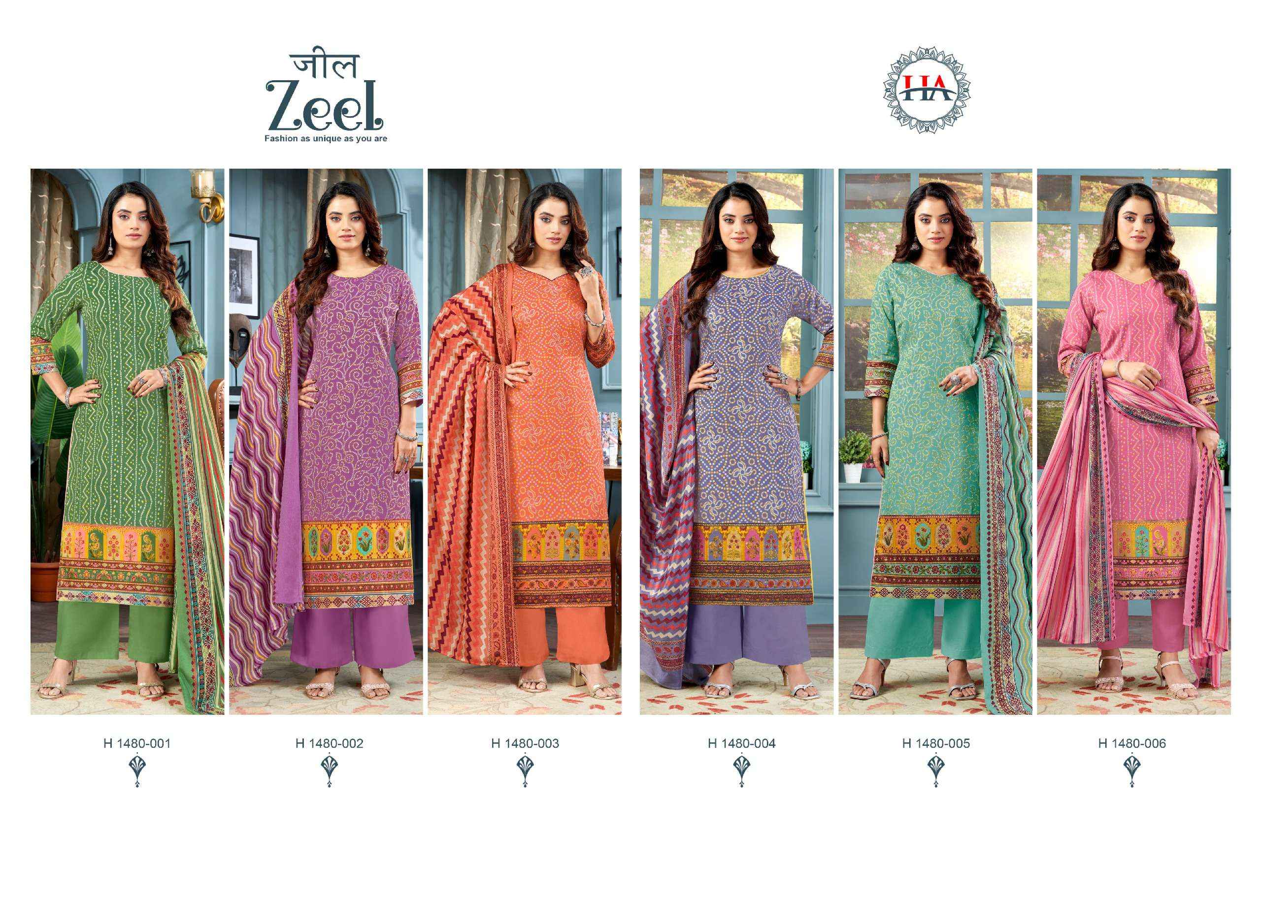 HARSHIT FASHION HUB ZEEL JAM COTTON DRESS MATERIAL ( 8 PCS CATALOG )