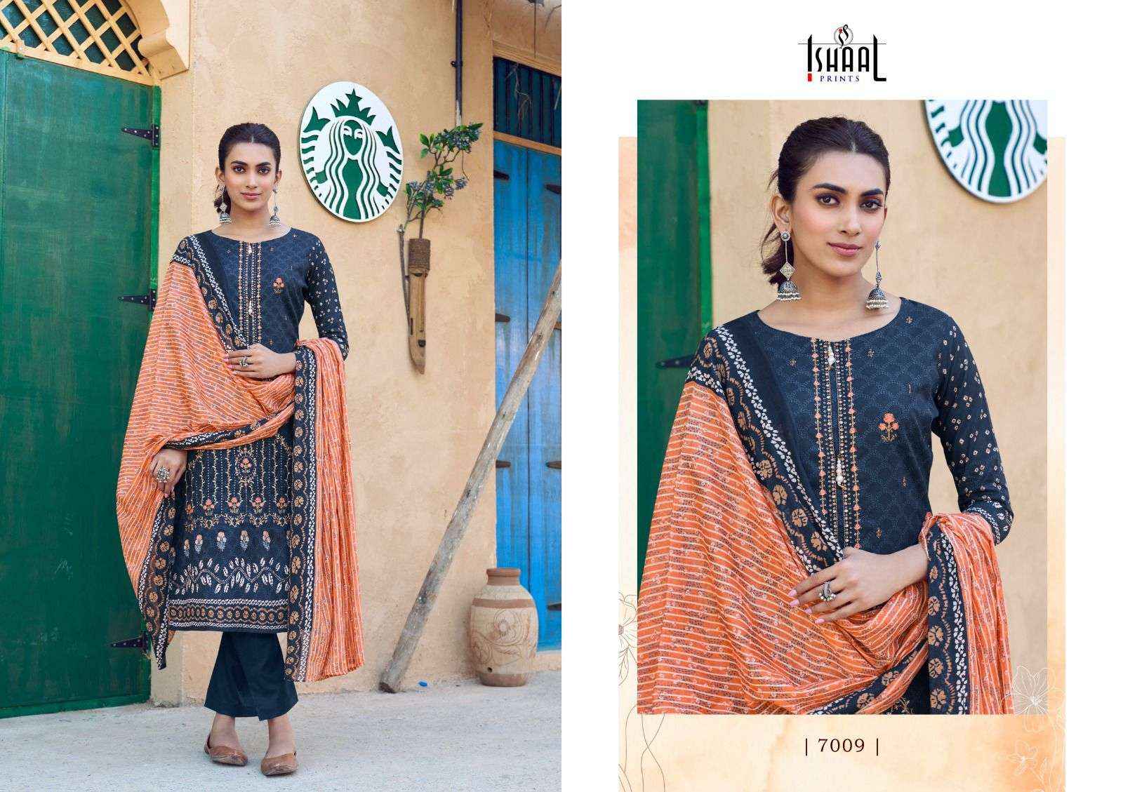 ISHAAL PRINTS EMBROIDERED VOL 7 LAWN COTTON SALWAR SUIT ( 10 PCS CATALOG )