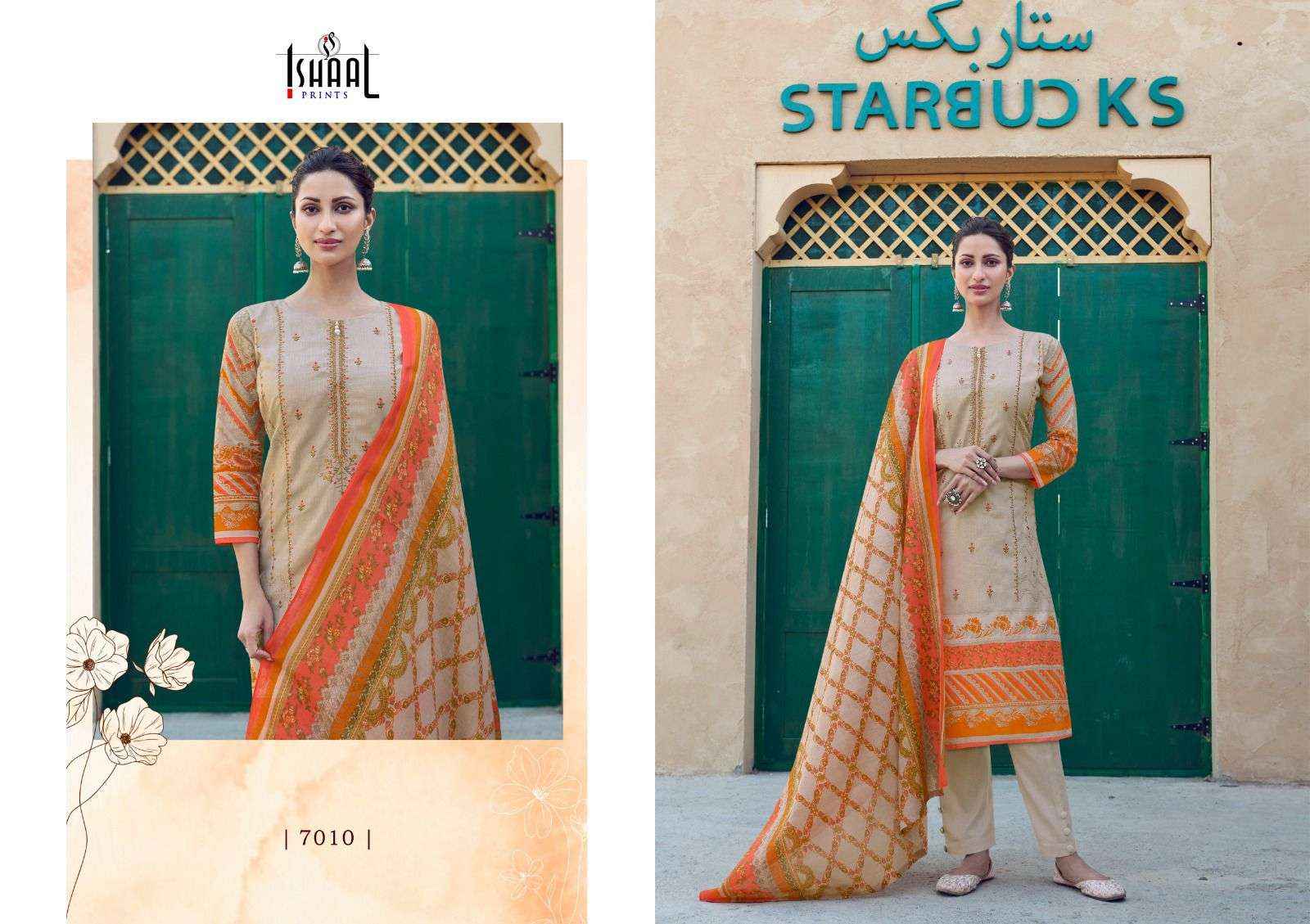 ISHAAL PRINTS EMBROIDERED VOL 7 LAWN COTTON SALWAR SUIT ( 10 PCS CATALOG )