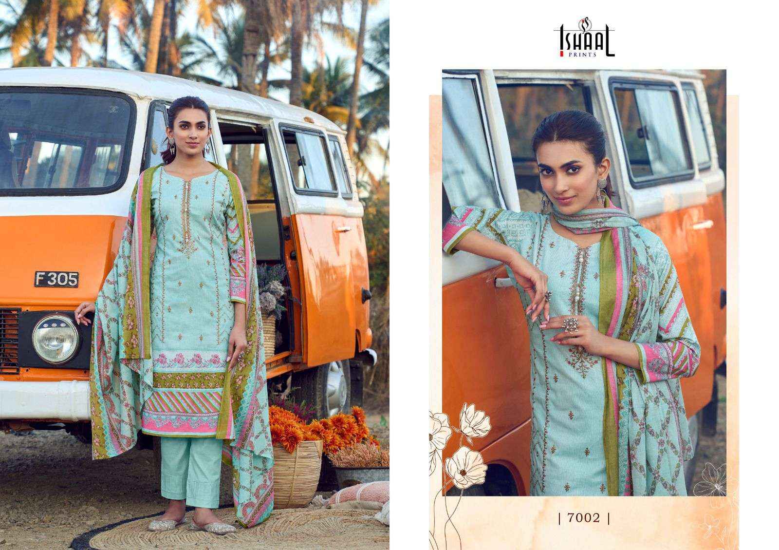 ISHAAL PRINTS EMBROIDERED VOL 7 LAWN COTTON SALWAR SUIT ( 10 PCS CATALOG )